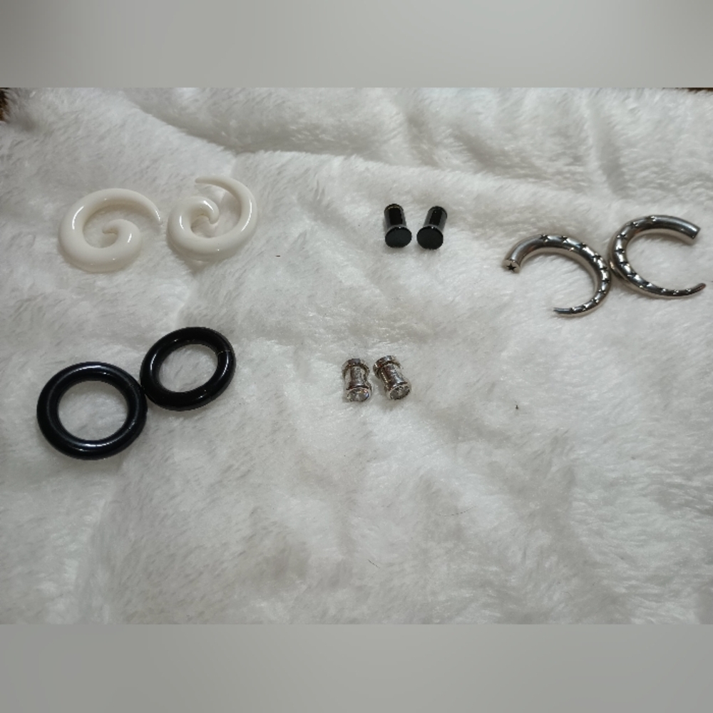 5 pairs of 2 gauge earrings